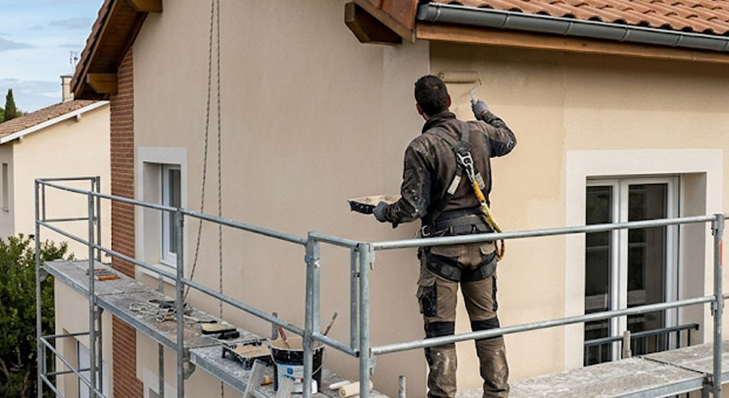 Ravalement de façade en cours